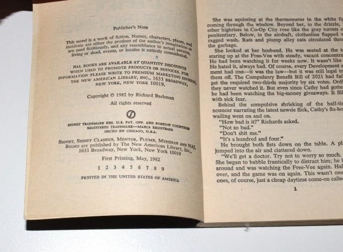 STEPHEN KING SIGNED 'THE RUNNING MAN' 1ST EDITION PRINTING BOOK RICHARD BACHMAN Beckett - 8