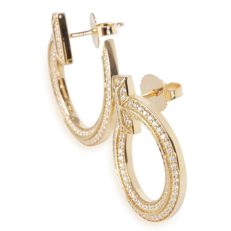 Tiffany & Co. Yellow Gold Diamond Tiffany T T1 Open Hoop Earrings - 2