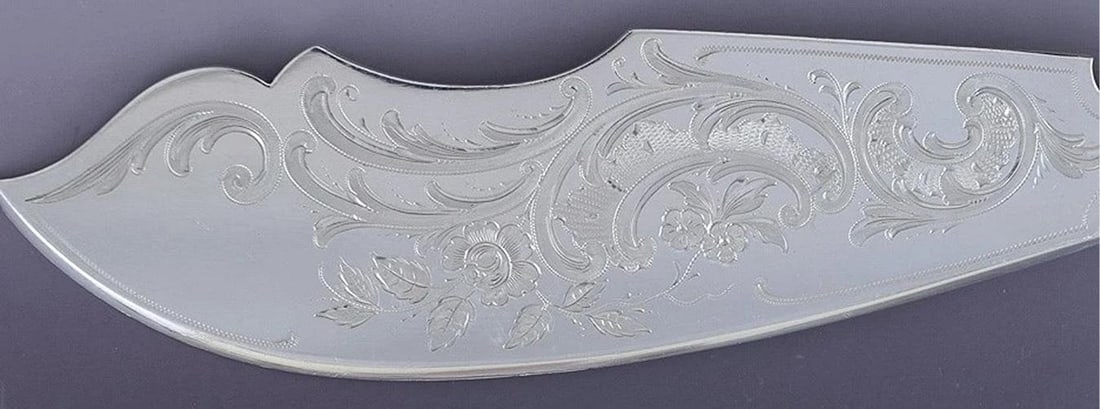 c1900 Fab German Bruckmann Sons Silver 40pc Fish Set w Serving Pieces E Mono - 5