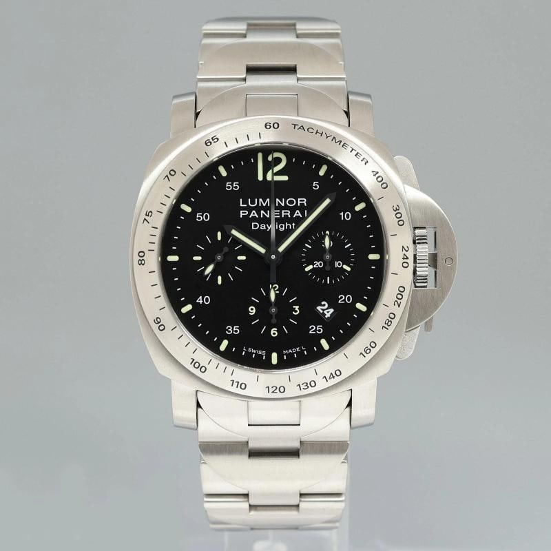 MINT PAPERS Panerai Luminor Chrono Stainless Steel Black 44mm Watch PAM00236 - 2