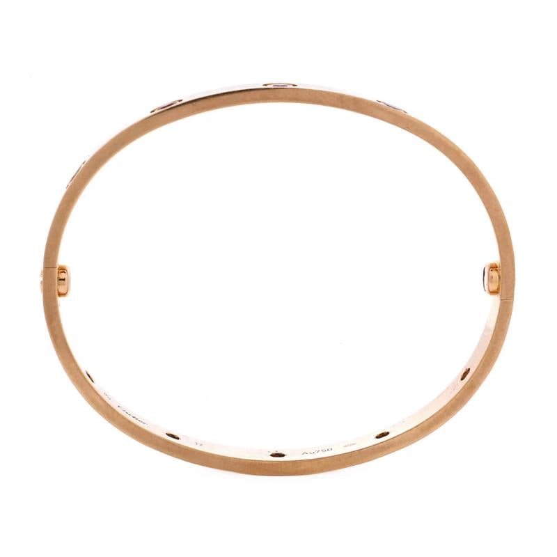 Cartier Love 10 Stone Bracelet 18K Rose Gold with Garnet, Amethyst and Sapphire - 2