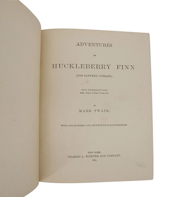 Adventures of Huckleberry Finn ~ by MARK TWAIN ~ First Edition ~ 1st Issue 1885 - 6