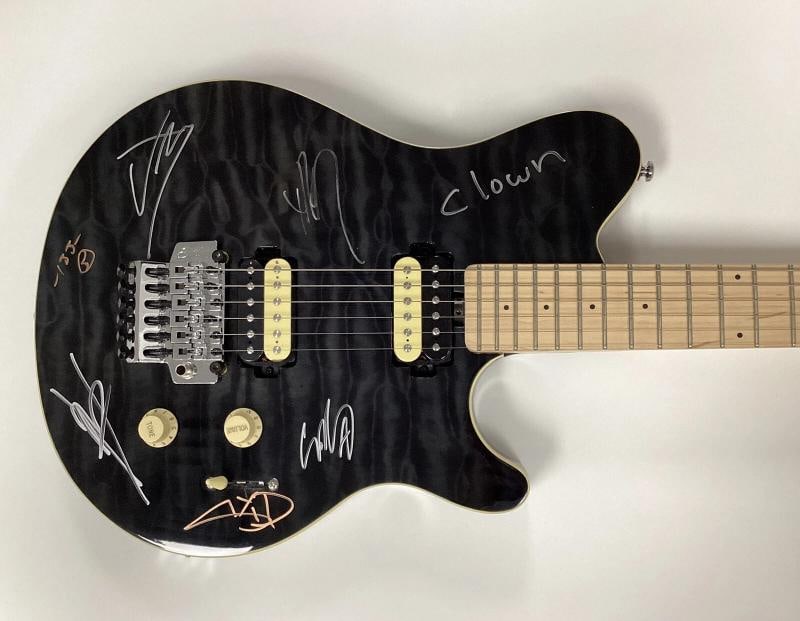 Slipknot Band Signed Guitar Clown Crahan Autograph Corey Taylor +5 Sigs JSA - 11