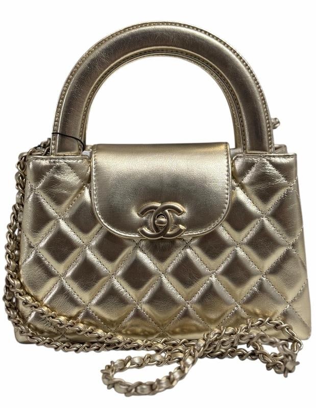 CHANEL Kelly Mini Black Shiny Gold Bag 25 new Purse quilted flap Handbag - 4