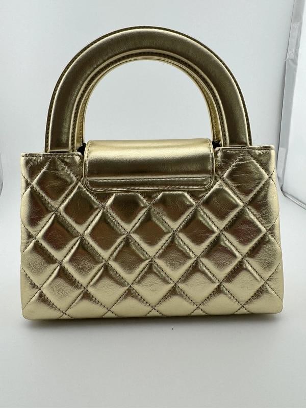 CHANEL Kelly Mini Black Shiny Gold Bag 25 new Purse quilted flap Handbag - 5