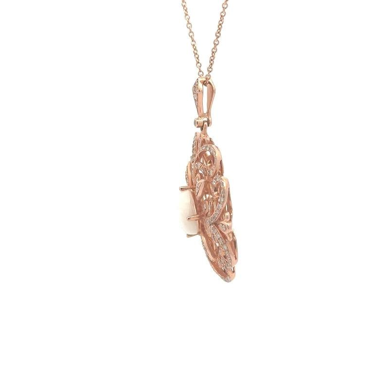 Vintage Effy Jewelry Diamond and Opal Necklace In 14K Rose Gold - 3