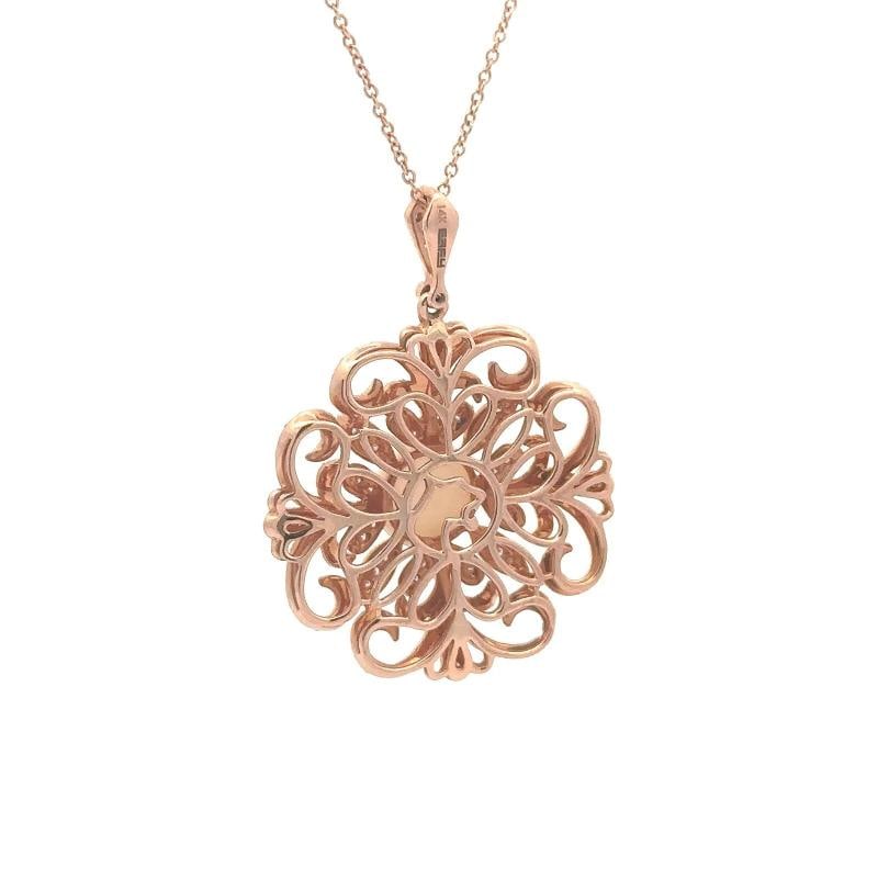 Vintage Effy Jewelry Diamond and Opal Necklace In 14K Rose Gold - 4