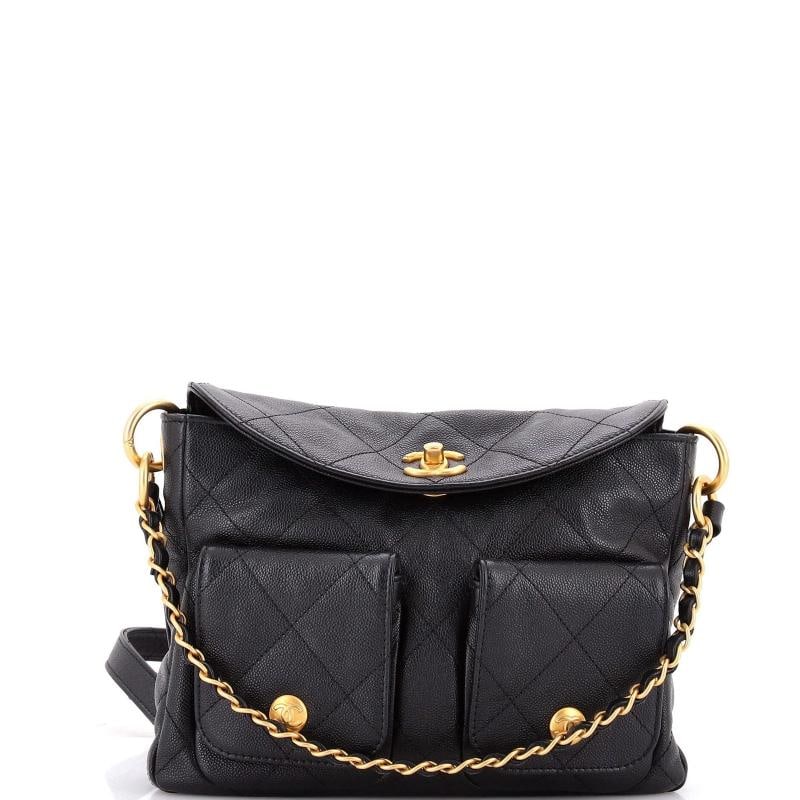 Chanel Supple Twins Hobo Quilted Caviar Small: Condition: Pre-owned - Excellent,Brand: Chanel,Exterior Material: Leather,Style: Hobos,Exterior Color: Black,Department: Women,Size: Small,Accessories: Dust Bag Condition: Great. Exterior: minor creas