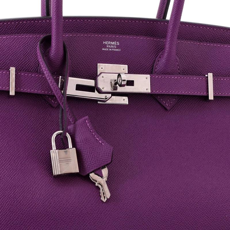 Hermes Birkin Handbag Purple Epsom with Palladium Hardware 30 - 6