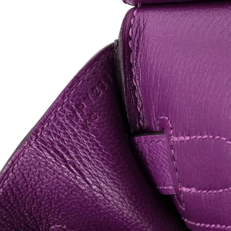 Hermes Birkin Handbag Purple Epsom with Palladium Hardware 30 - 7