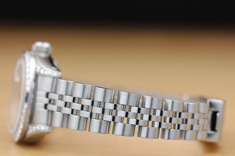 ROLEX LADIES DATEJUST 69174 BLUE DIAMOND SAPPHIRE 18K WHITE GOLD STEEL WATCH - 5