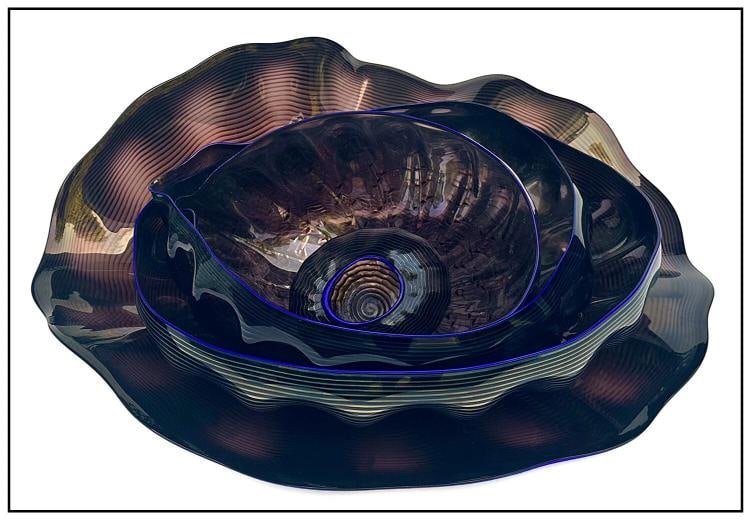 Dale Chihuly Large Original 5 Piece Seaform Macchia Set Hand Signed Blown Glass - 2
