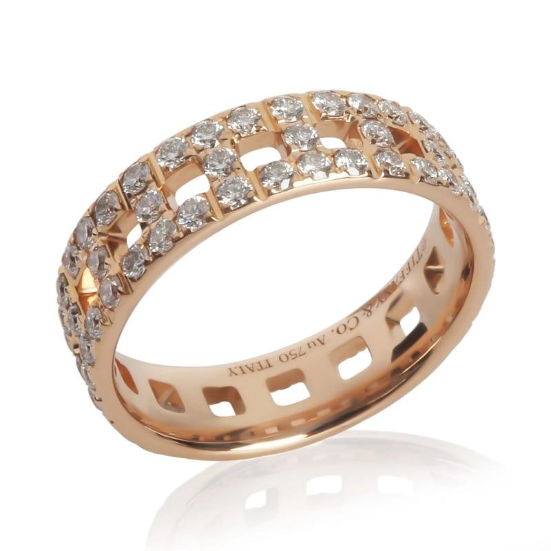 Tiffany & Co. Rose Gold Diamond True Wide Ring - 4