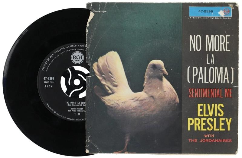 Elvis Presley Signed Sentimental Me/No More (La Poloma) 45 Record Album JSA COA - 2