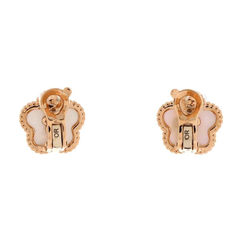 Van Cleef & Arpels Lucky Spring Plum Blossom Stud Earrings 18K Rose Gold - 3
