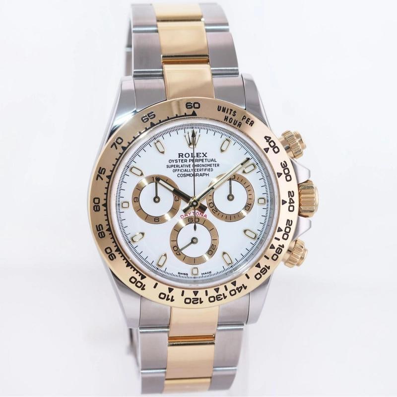 2021 MINT Rolex Daytona 116503 White Chronograph Two Tone Gold Steel Watch Box - 3