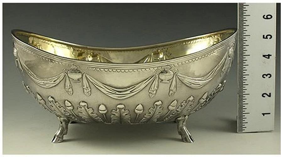 Antique 1836 English Georgian Sterling Silver Acorn Oak Leaf Bowl/Dish Set - 5