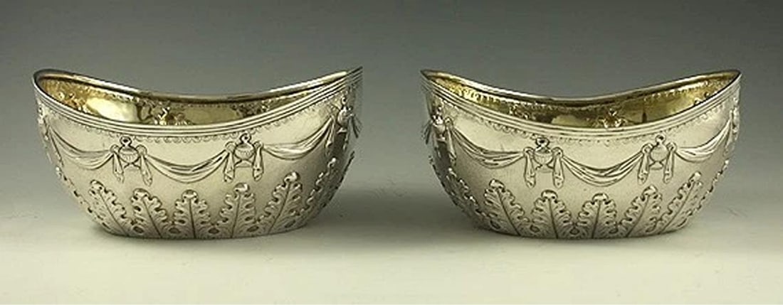 Antique 1836 English Georgian Sterling Silver Acorn Oak Leaf Bowl/Dish Set - 7