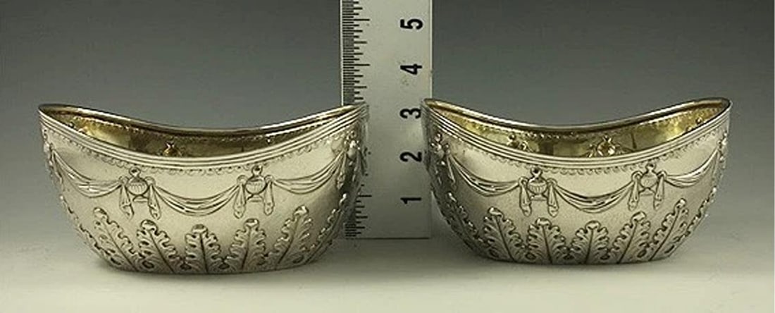 Antique 1836 English Georgian Sterling Silver Acorn Oak Leaf Bowl/Dish Set - 9