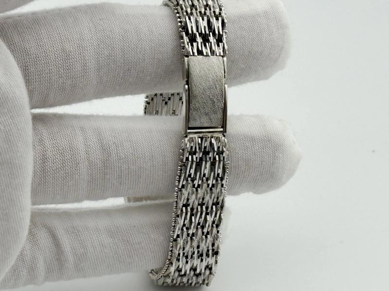 Vintage Rolex Cellini 3803 Diamond Bezel Grey Dial 18k White Gold - 6