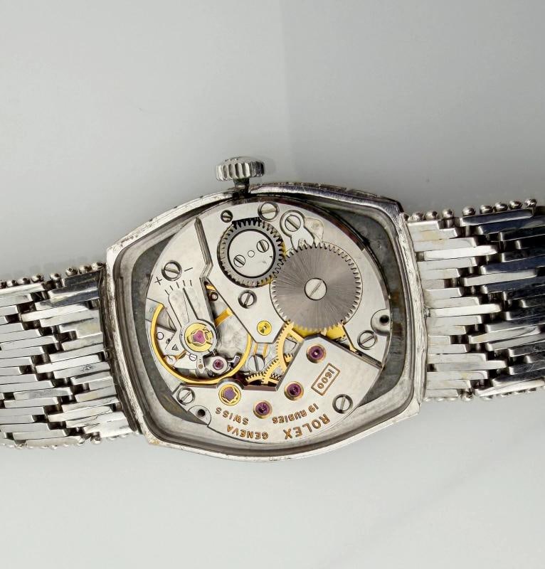 Vintage Rolex Cellini 3803 Diamond Bezel Grey Dial 18k White Gold - 7