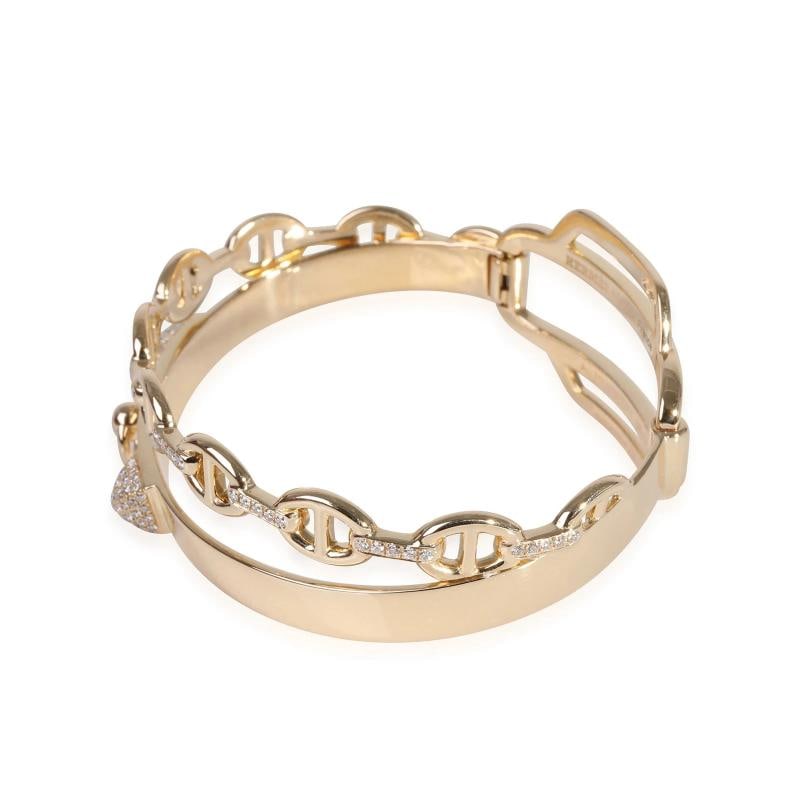 HermÃƒÂ¨s Double Tour Collier De Chien Diamond Bracelet in 18k Yellow Gold 0.79  - 2