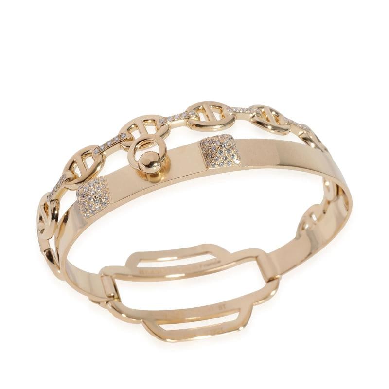 HermÃƒÂ¨s Double Tour Collier De Chien Diamond Bracelet in 18k Yellow Gold 0.79  - 3