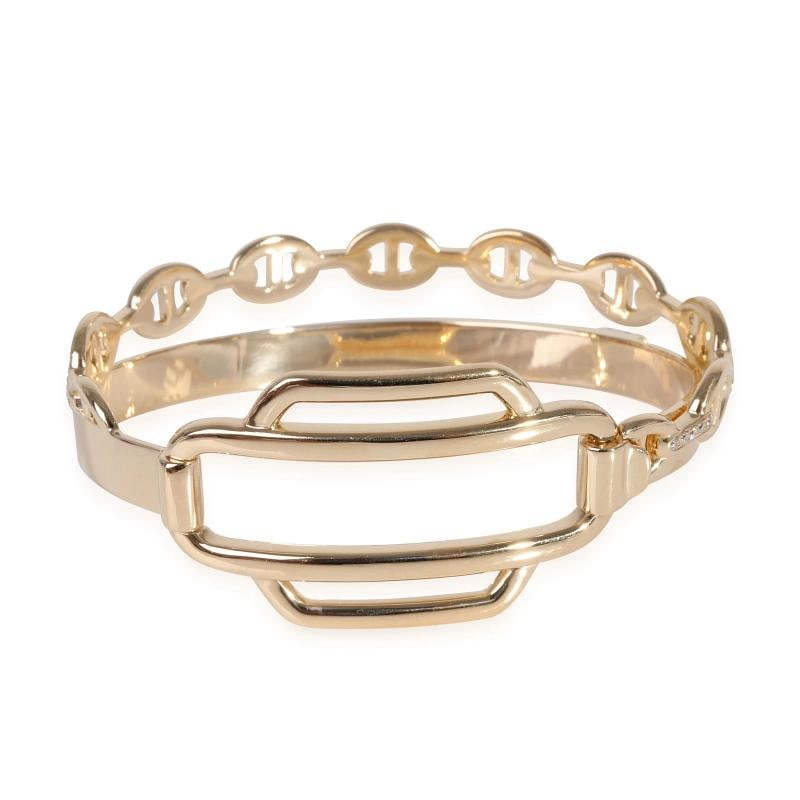 HermÃƒÂ¨s Double Tour Collier De Chien Diamond Bracelet in 18k Yellow Gold 0.79  - 4