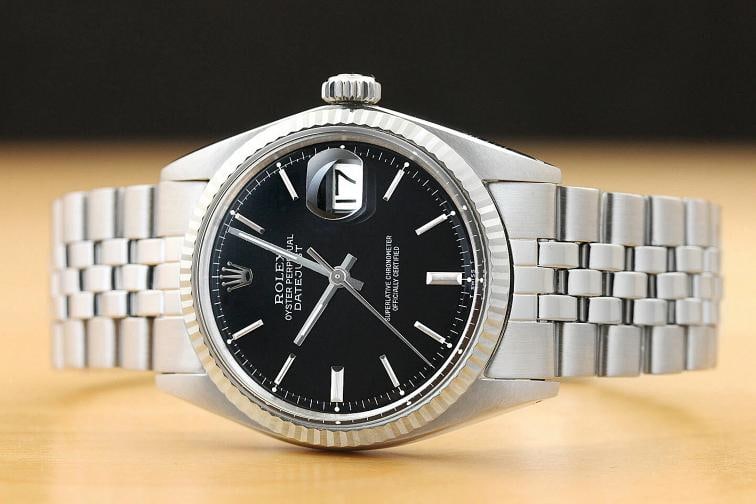 ROLEX MENS OYSTER PERPETUAL DATEJUST 18K WHITE GOLD STEEL WATCH w/ROLEX BAND - 3