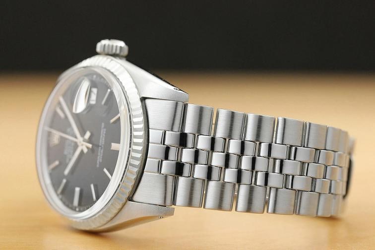 ROLEX MENS OYSTER PERPETUAL DATEJUST 18K WHITE GOLD STEEL WATCH w/ROLEX BAND - 4