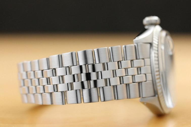 ROLEX MENS OYSTER PERPETUAL DATEJUST 18K WHITE GOLD STEEL WATCH w/ROLEX BAND - 8