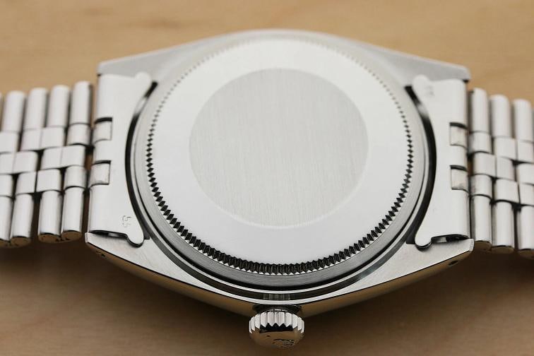 ROLEX MENS OYSTER PERPETUAL DATEJUST 18K WHITE GOLD STEEL WATCH w/ROLEX BAND - 9