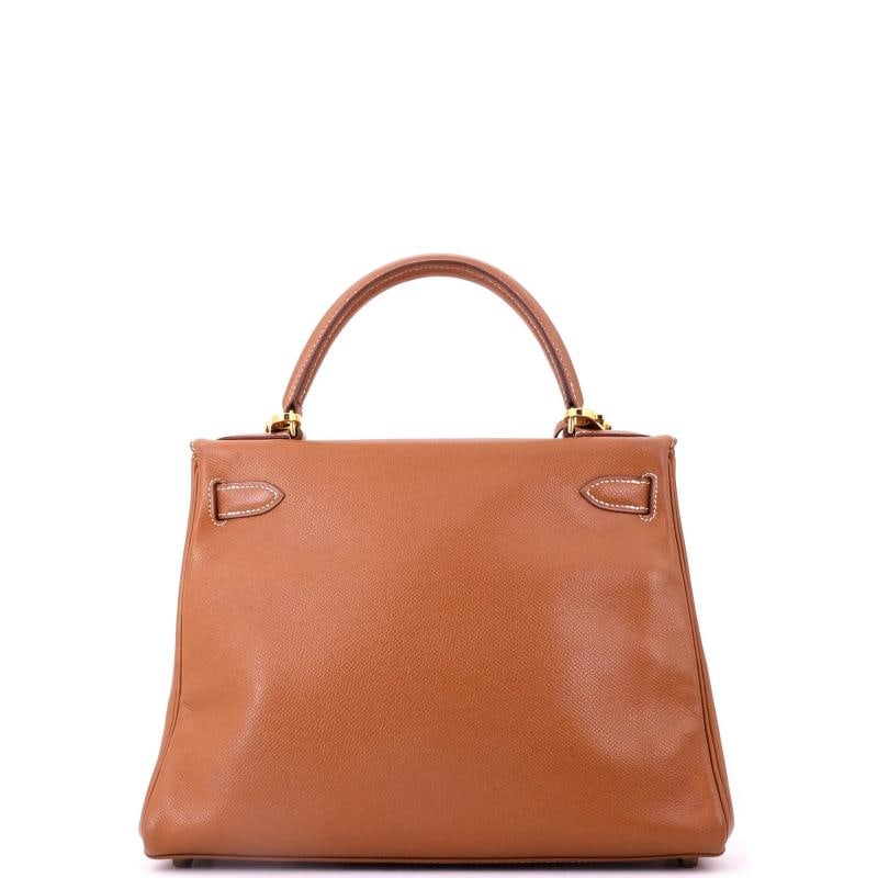 Hermes Kelly Handbag Brown Courchevel with Gold Hardware 28 - 3