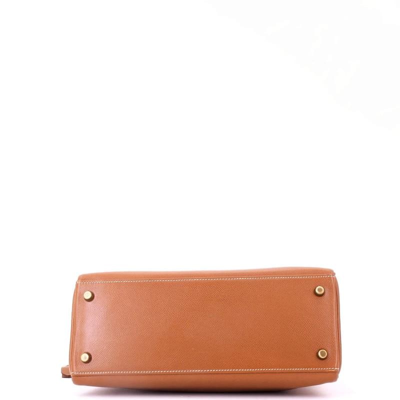 Hermes Kelly Handbag Brown Courchevel with Gold Hardware 28 - 4