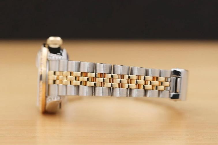 ROLEX LADIES DATEJUST 69173 ICE BLUE FACTORY DIAMOND SAPPHIRE 18K GOLD SS WATCH - 5