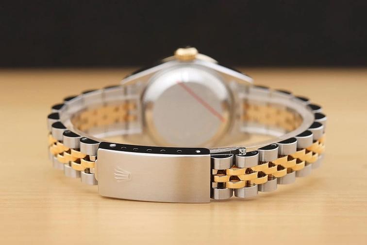 ROLEX LADIES DATEJUST 69173 ICE BLUE FACTORY DIAMOND SAPPHIRE 18K GOLD SS WATCH - 6