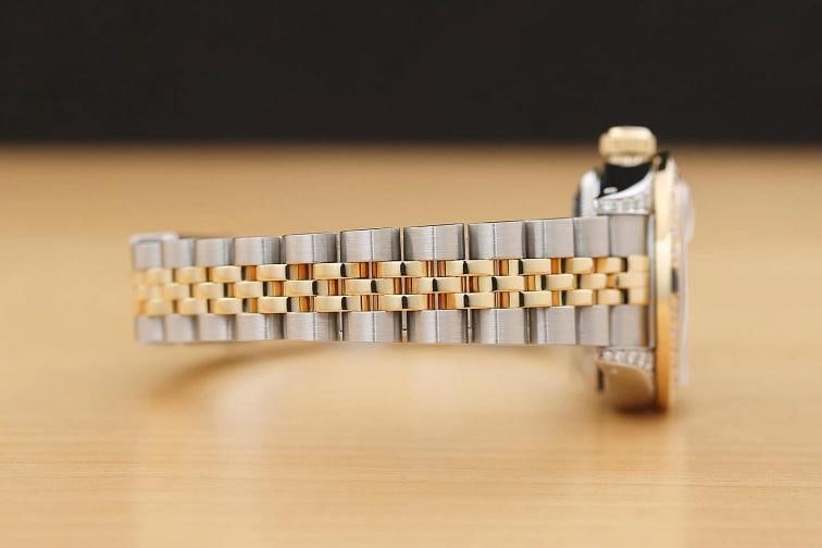 ROLEX LADIES DATEJUST 69173 ICE BLUE FACTORY DIAMOND SAPPHIRE 18K GOLD SS WATCH - 8