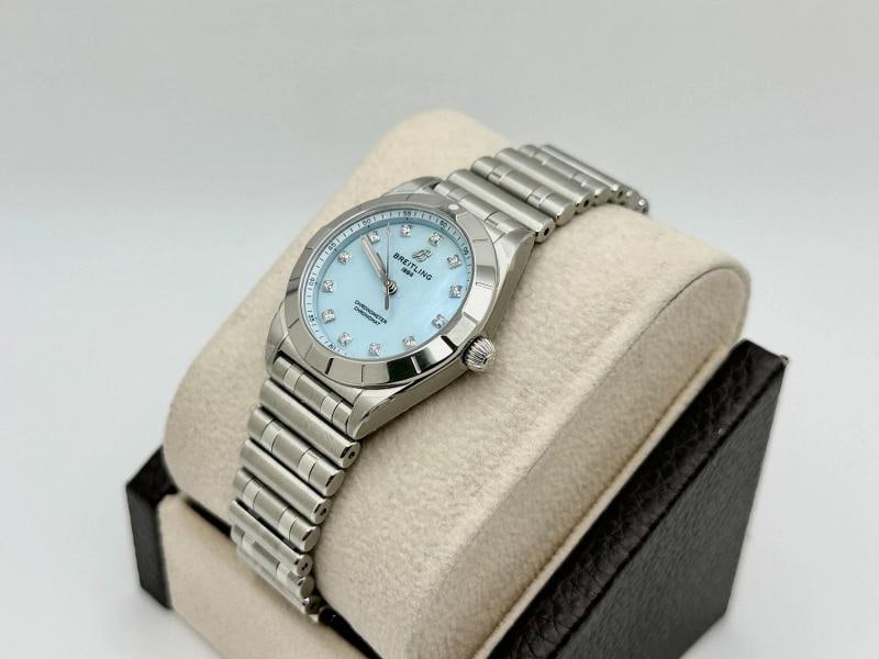 2026 NEW Breitling Chronomat Ladies A72310 Blue MOP Diamond Dial Steel Box Paper - 3
