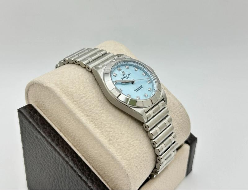 2026 NEW Breitling Chronomat Ladies A72310 Blue MOP Diamond Dial Steel Box Paper - 5