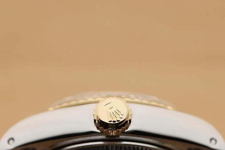 ROLEX LADIES DATEJUST 69173 GRAY JUBILEE 18K YELLOW GOLD STAINLESS STEEL WATCH - 9