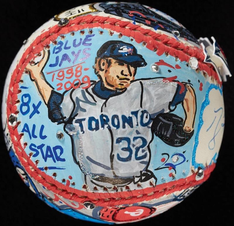 Roy Halladay Signed Charles Fazzino Hand Painted Pop Art Baseball JSA Fanatics - 2