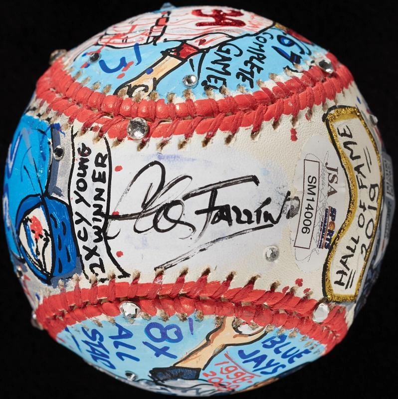 Roy Halladay Signed Charles Fazzino Hand Painted Pop Art Baseball JSA Fanatics - 4