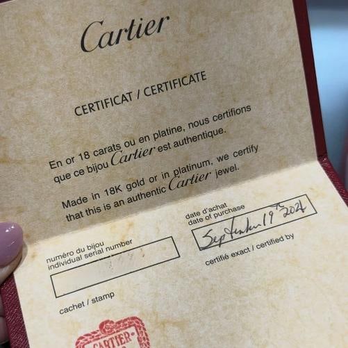Cartier Love 18K White Gold 3 Diamond 5.5 mm Love Ring Size 53/6.5 Gram Wt. 9.6 - 3
