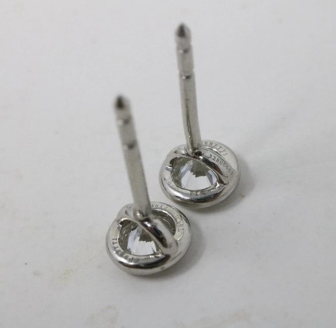 Tiffany & Co Peretti Plat .90ct VS1 Round Diamond By The Yard Stud Earrings - 7
