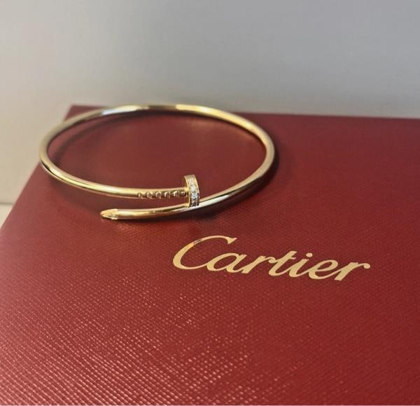 Cartier Juste Un Clou 18k Yellow Gold Diamond Bracelet Size 17 Original Box (1 of 8)