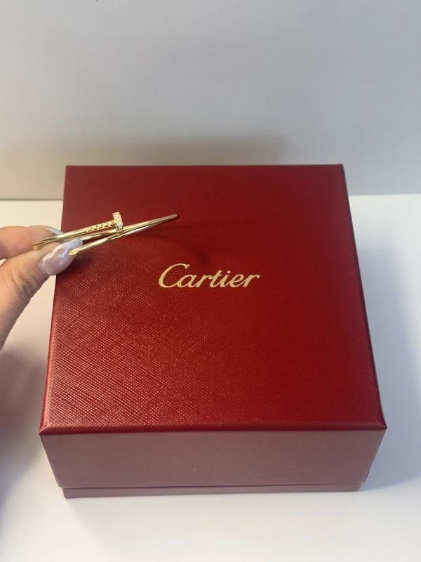 Cartier Juste Un Clou 18k Yellow Gold Diamond Bracelet Size 17 Original Box - 3