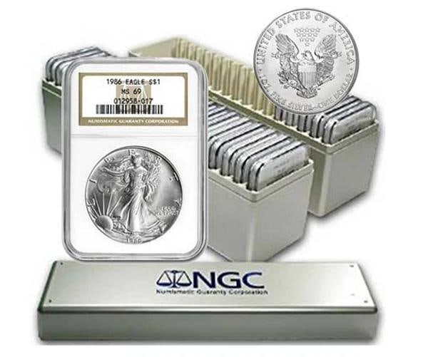 1986 - 2024 COMPLETE 40 COIN AMERICAN SILVER EAGLE SET NGC MS 69 (1 of 1)