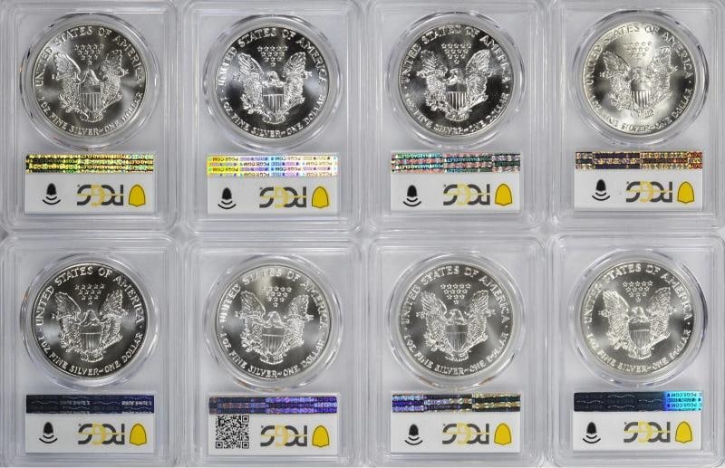 1986-2026 American Silver Eagles Complete 42 - Coin Set Each Graded PCGS MS69 - 2