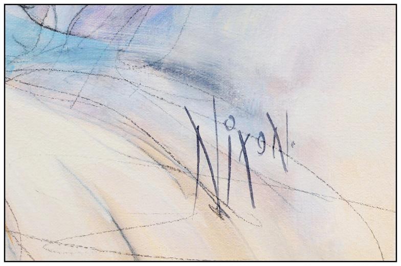 Peter Nixon Original Acrylic On Canvas Painting Female Portrait Floral Signed - 3