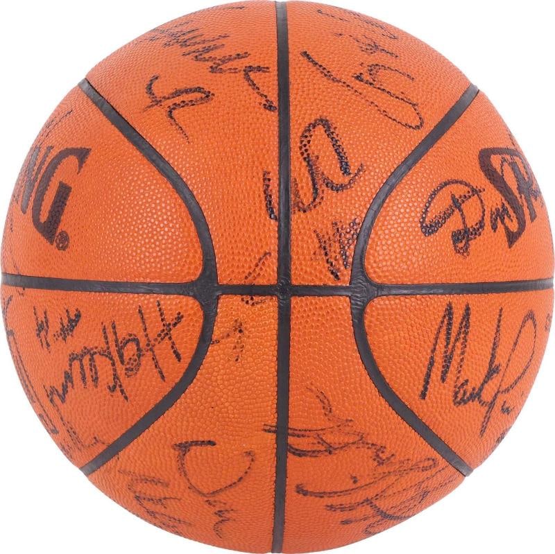 Michael Jordan 1992 All Star Game Signed Basketball Team USA Dream Team PSA - 7